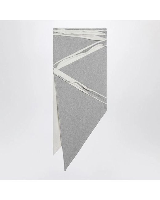 The Attico Gray Asymmetric Mã&Copy;Lange Cotton Skirt