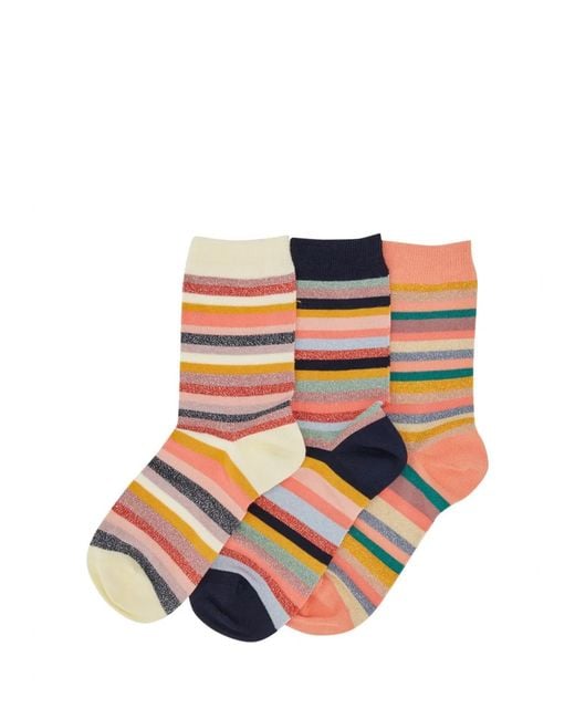 Paul Smith White 3-Pack Socks "Signature Stripe"