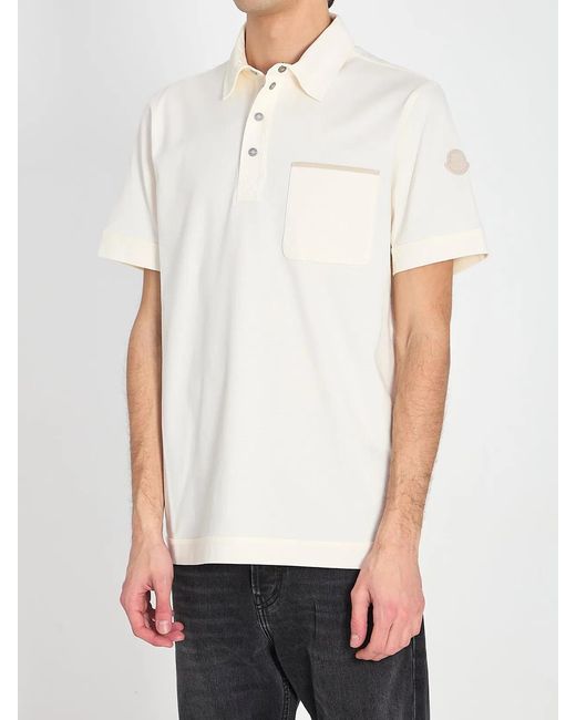Moncler White Mini Polo Ss26 for men
