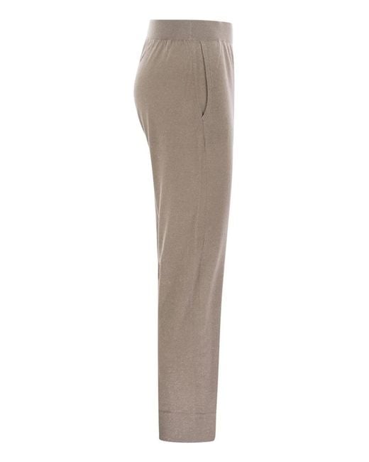 Brunello Cucinelli Gray Sparkling Lightweight Cashmere And Silk Trousers