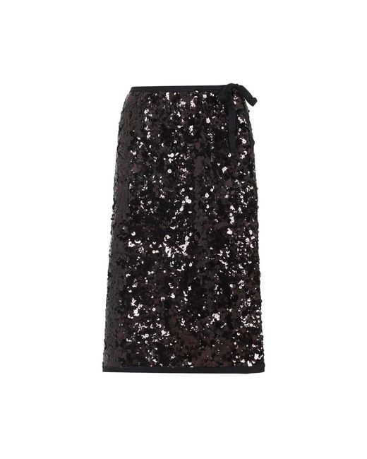 Prada Black Polyamide Midi Skirt