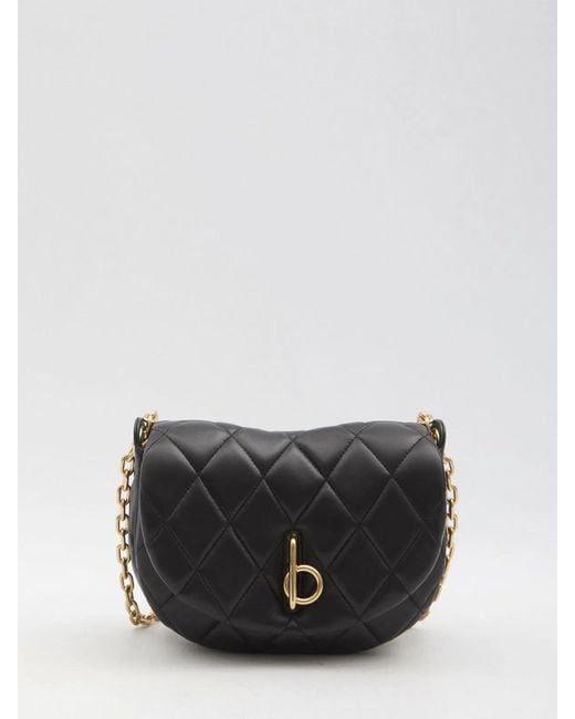 Burberry Gray Leather Rocking Horse Shoulder Bag