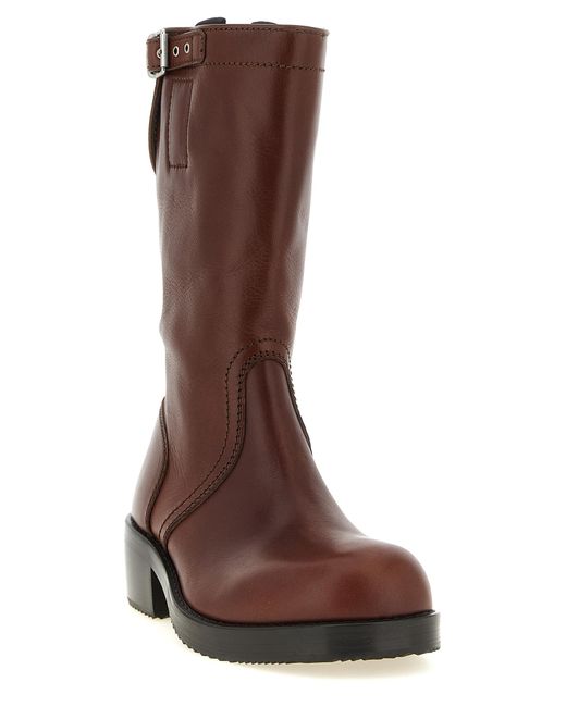 Dries Van Noten Brown 'Biker' Boots