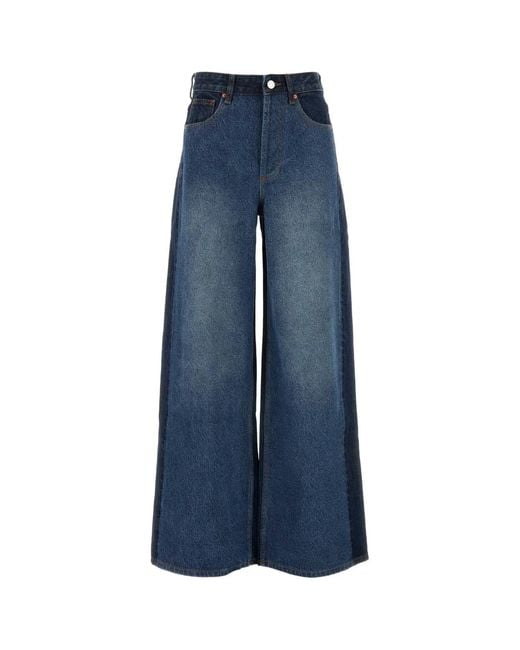 Camilla & Marc Blue Two-Tone Denim Palma Wide-Leg Jeans
