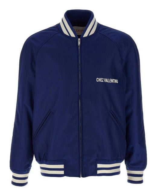 Valentino Garavani Blue 'Chez Bomber Jacket for men