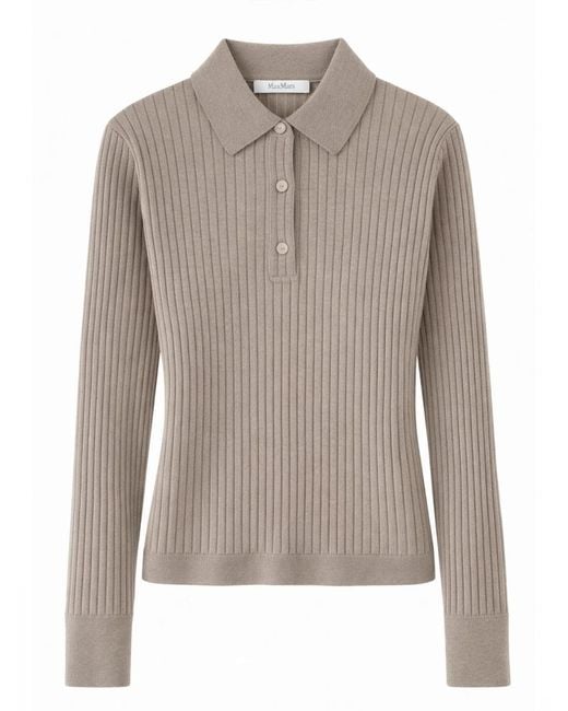 Max Mara Gray Cashmere Polo Shirt