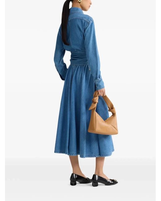 Patou Blue Long Sleeves Knot Shirt