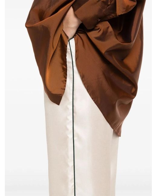 F.R.S For Restless Sleepers White Silk Printed Trousers