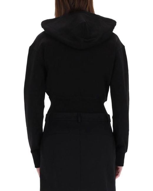 Versace Jeans Couture Black Cropped Sweatshirt With Logo