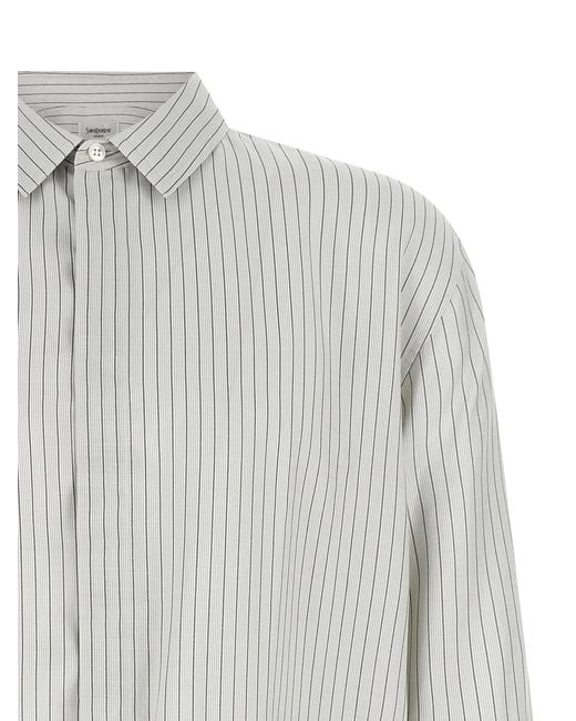 Saint Laurent White Stripes Shirt for men
