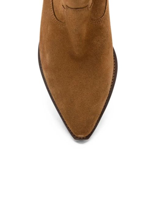 Isabel Marant Brown Suede Cowboy Ankle Boots With Heel
