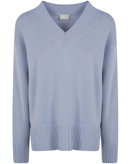 Drumohr Blue Oversized V Neck Sweater