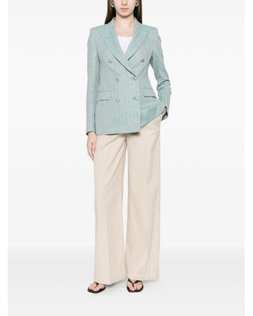 Via Masini 80 White Cotton Wide-Leg Trousers