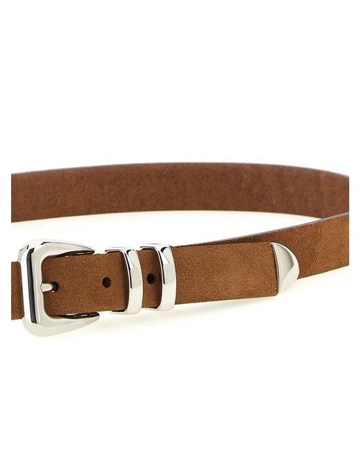 Brunello Cucinelli White Metal Toe Cap Belt for men