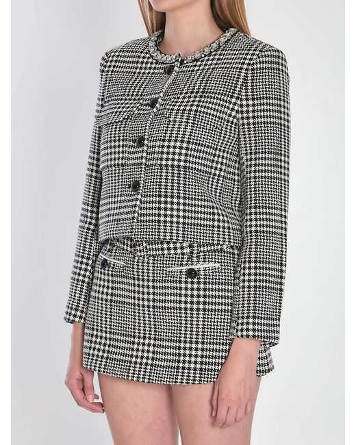 Self-Portrait Gray Multicolour Polyester Wool Jackets