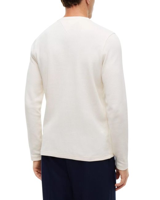 Tommy Hilfiger White Slim Long Sleeve Henley T-Shirt for men