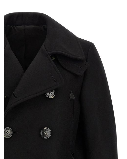 DSquared² Black Double-Breasted Coat for men
