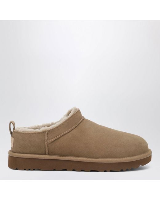 Ugg Brown Classic Ultra Mini Dark Sheepskin Boots for men