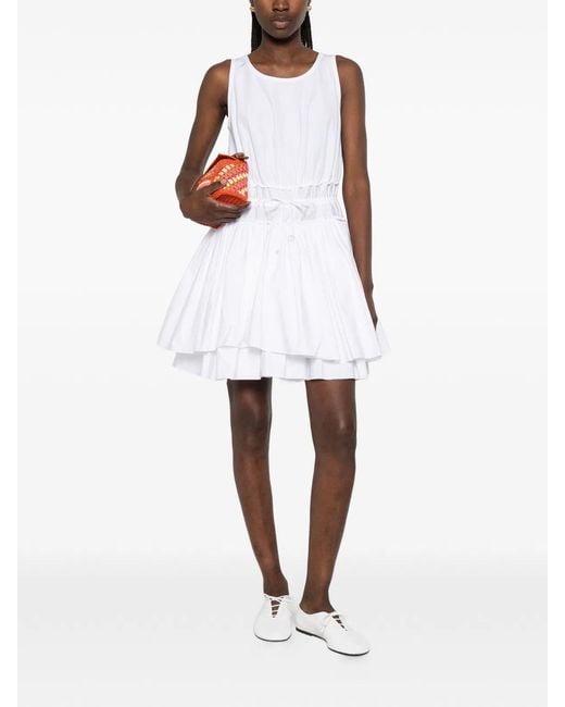 Loewe White Drawstring Mini Dress