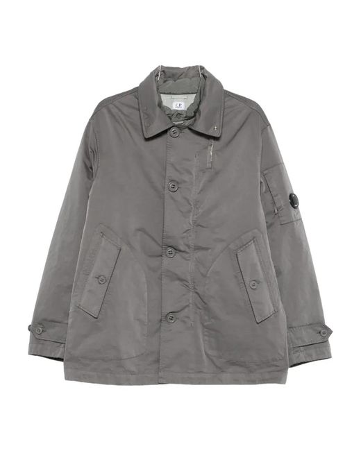 C P Company Gray C.P.Company Coat With Button Closure for men