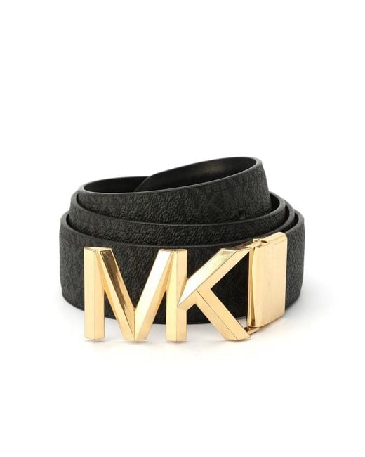 Michael Kors Black Mk Buckle Reversible Monogram Belt