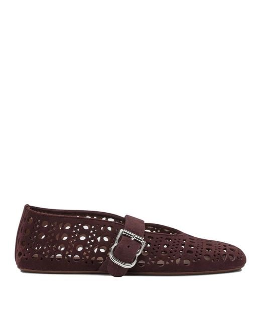 Alaïa Brown Alaia "Vienne" Mary Jane Ballet Flats