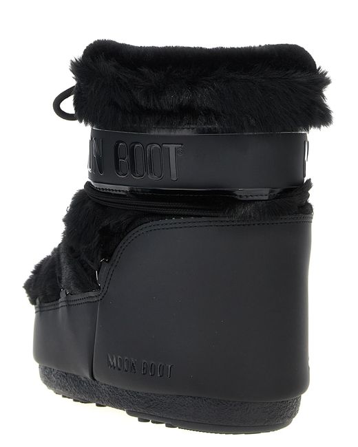 Moon Boot Black 'Ltrack Tube Faux Fur' Ankle Boots