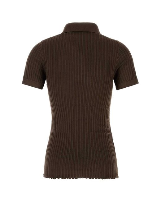 Miu Miu Brown Chocolate Stretch Jersey Polo Shirt