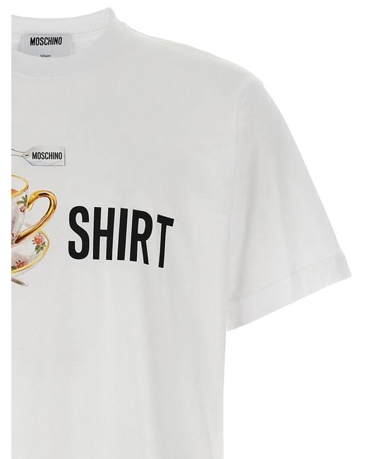 Moschino White Printed T-Shirt for men