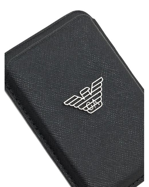Emporio Armani Black Phone Case With Logo Plaque