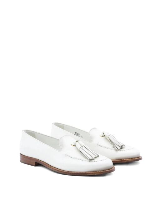 Church's White Smooth Leather Loafers With Tassels