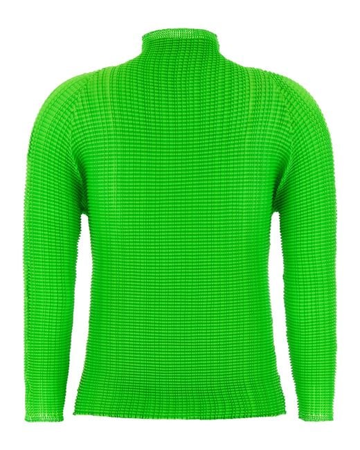 Issey Miyake Green 'Wooly Pleats-68' Blouse