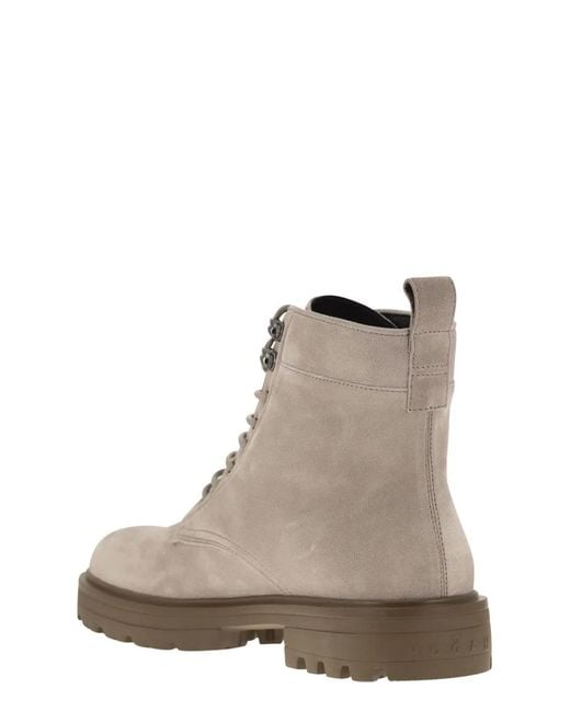 Hogan Brown H673 Suede Boots for men