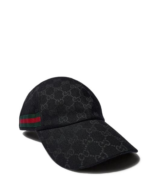 Gucci Black Cotton Canvas Cap Gg for men