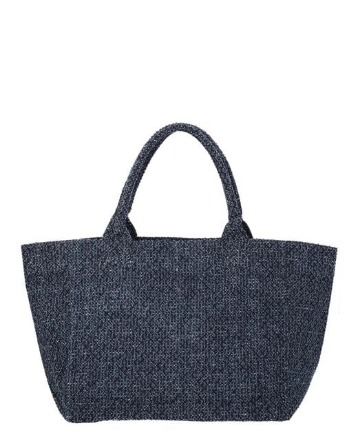 Ganni Blue Denim Organic Cotton Handbag