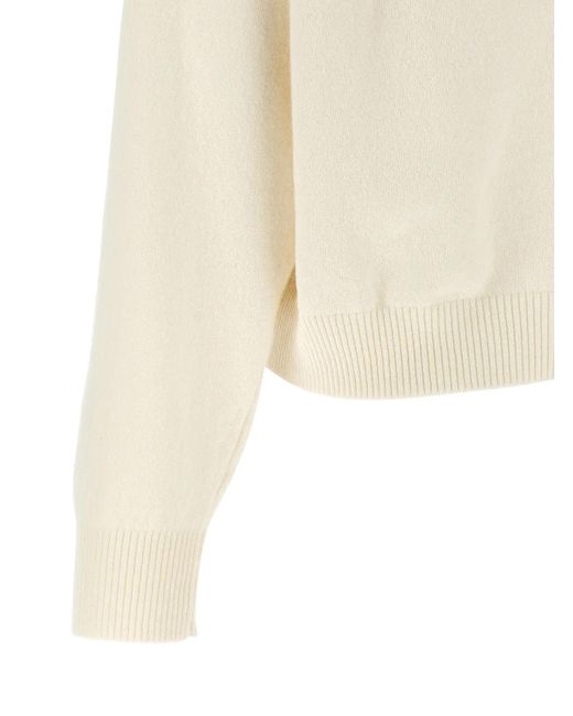 Alberta Ferretti White Embroidered Flower Sweater