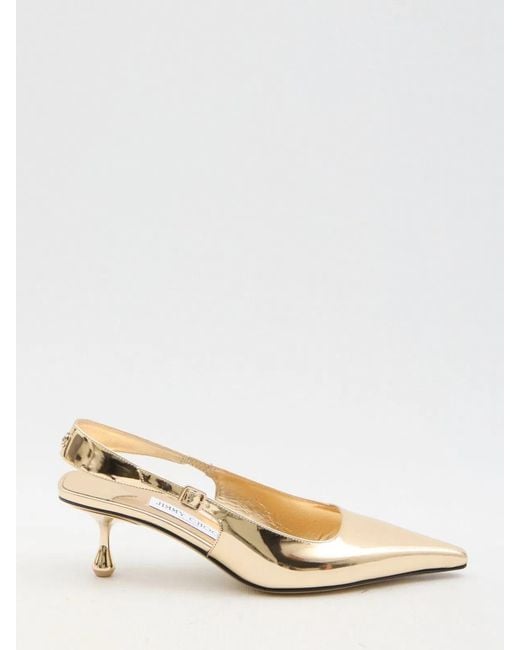 Jimmy Choo Natural Amel Leather Slingback Pumps