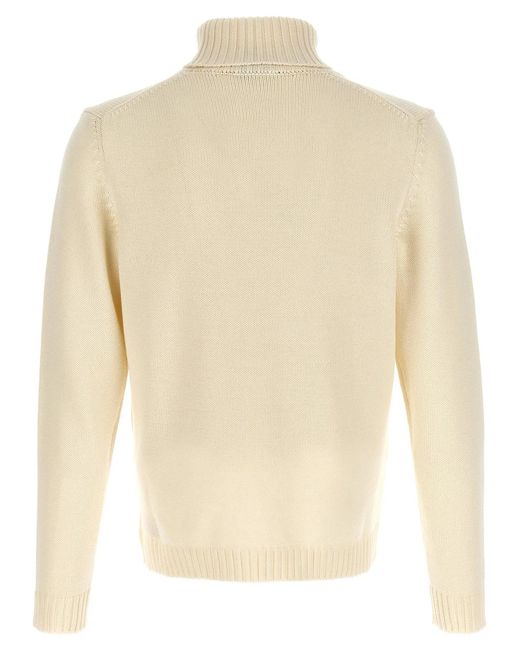 Zanone White Turtle-Neck Sweater for men