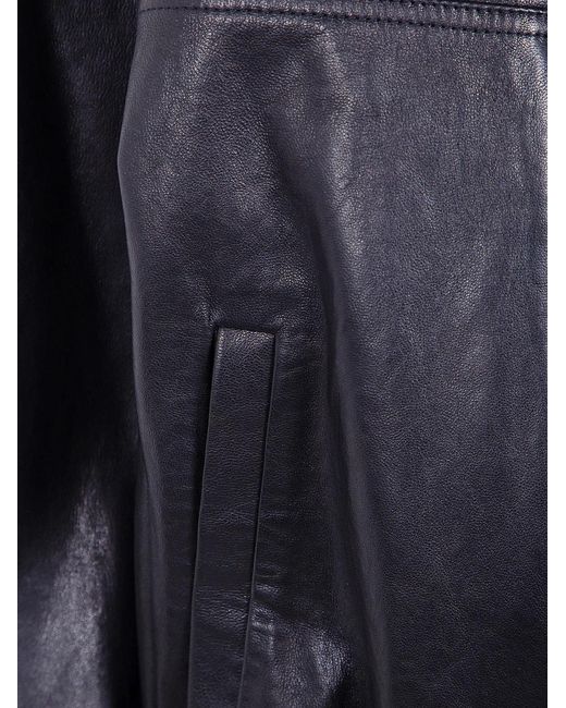 Magda Butrym Black Leather Aviator Jacket
