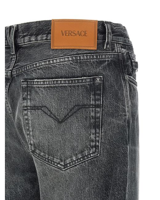 Versace Gray Cotton Jeans for men