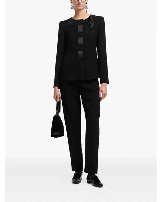 Emporio Armani Black Flat Belly Trouser