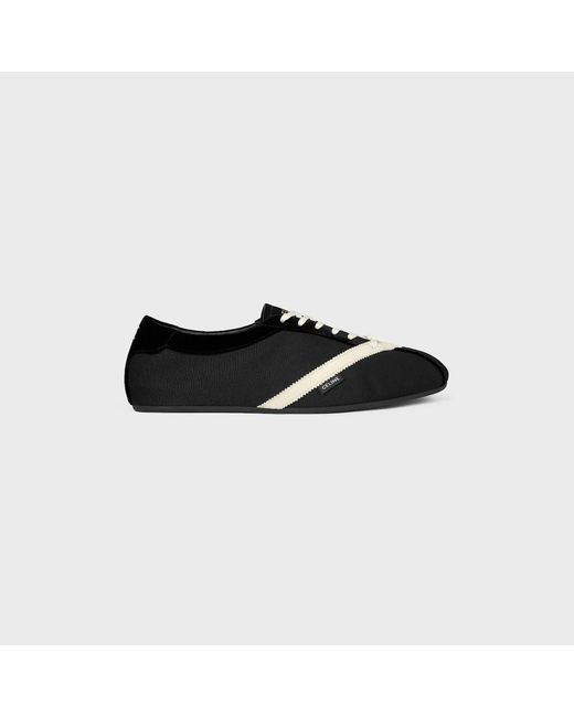 Céline Black Ribbed-Knit Panelled Sneakers