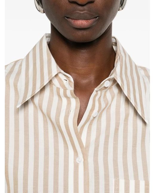 IRO White Azaloa Striped Cotton Blouse