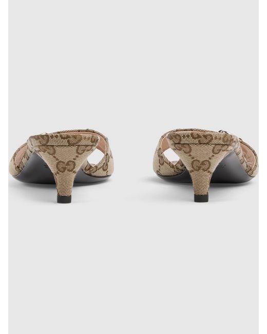 Gucci Natural Gg Motif Mules
