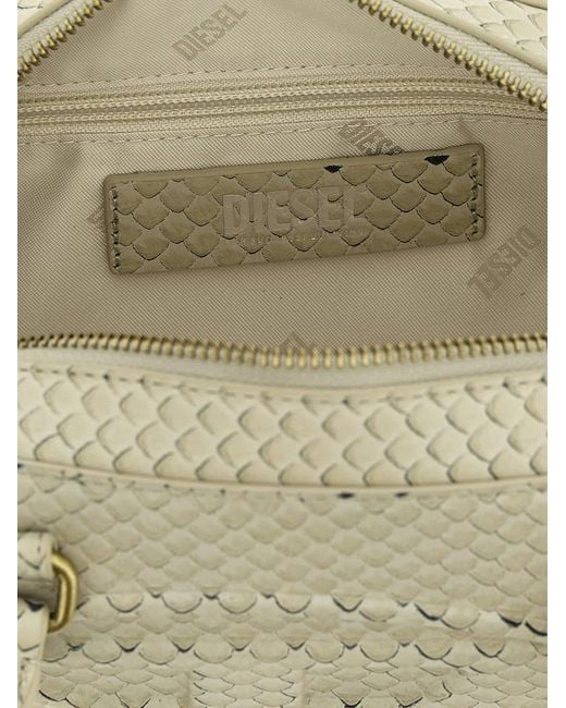 DIESEL White '1Dr Dome' Shoulder Bag