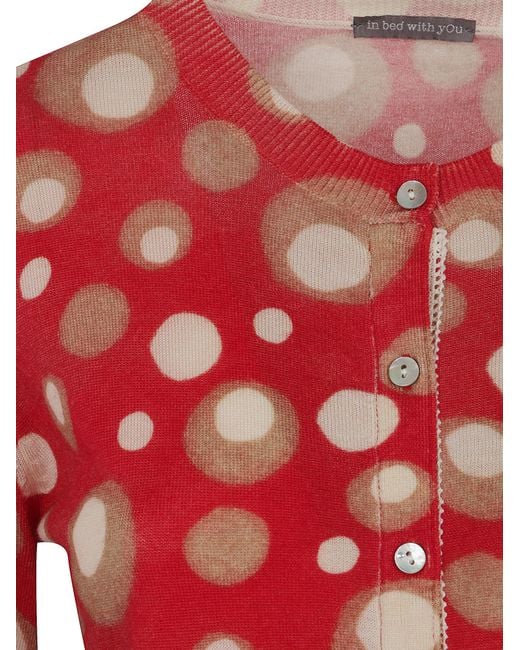 In bed with You Red Printed Korean Collar Sweater