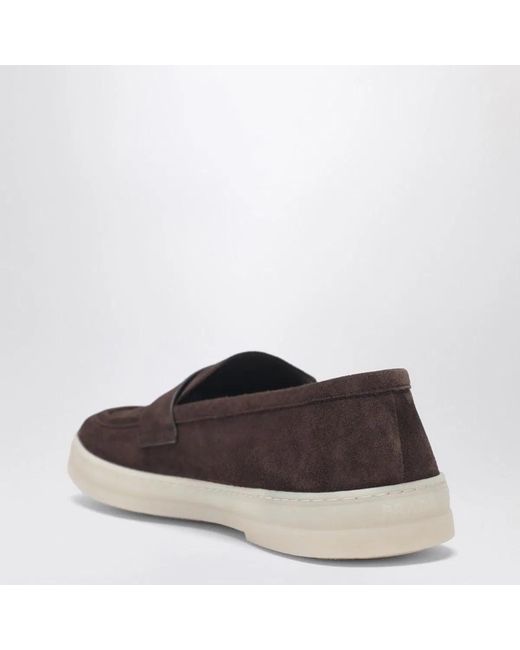 Prada Brown Suede Loafers for men