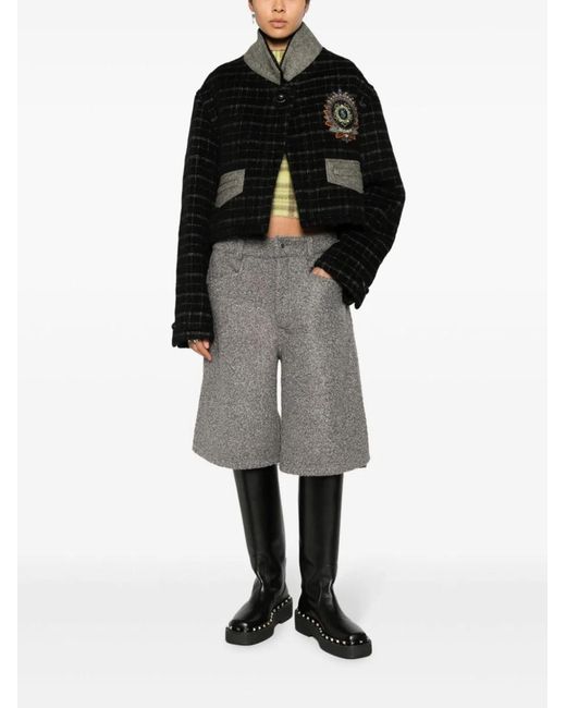 Etro Black Wool Blend Cropped Jacket