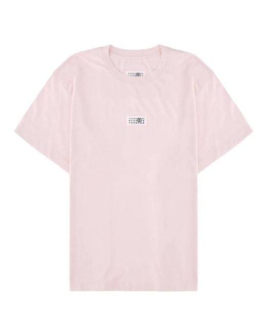 MM6 by Maison Margiela Pink T-Shirt "Numeric" for men