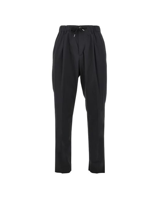 Herno Black Modal Polyester Elastane Pants for men